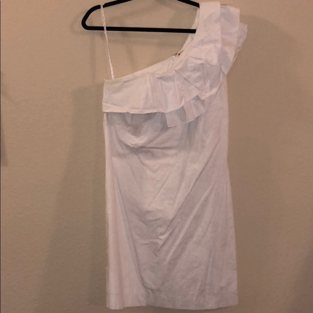 Lilly Pulitzer once shoulder white dress